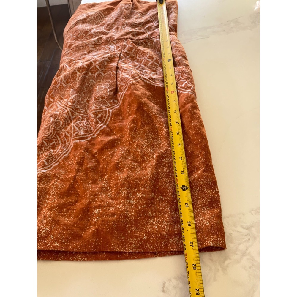 Peruvian Connection linen blend orange strapless mini dress Sz 14 Pockets - Picture 11 of 11